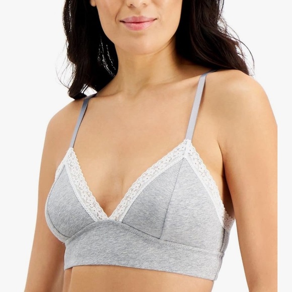 Jenni Other - Core Bralette in Heather gray Lace Trim Bralette